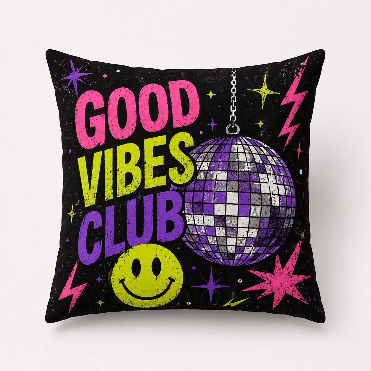 Good Vibes Club Throw Pillow