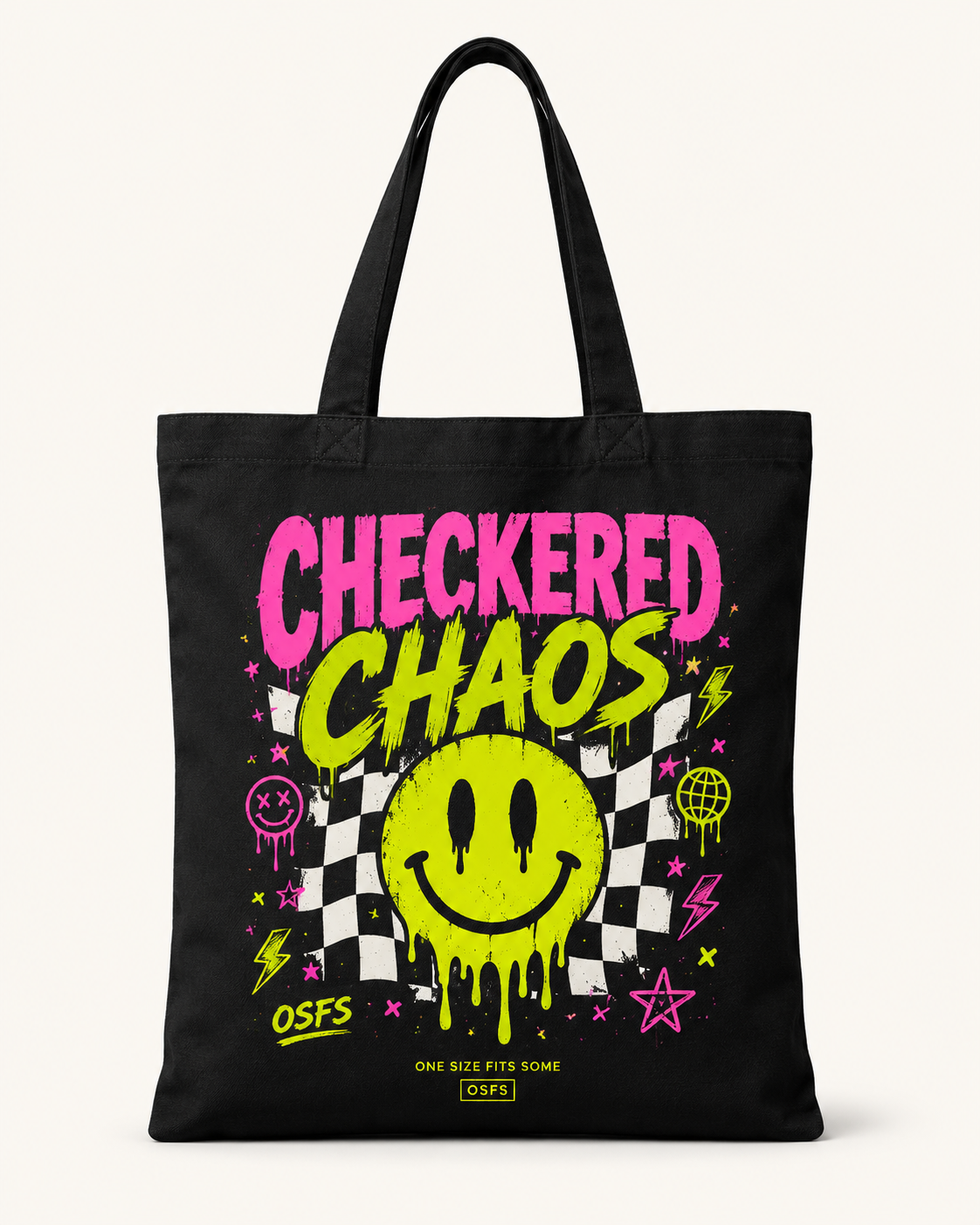 Checkered Chaos Tote Bag